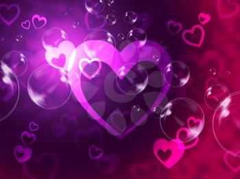 Hearts Background Showing Romantic Relationship And Marriage
