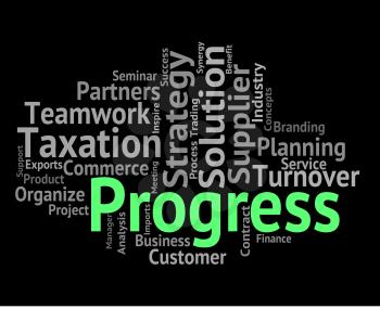 Progress Word Indicating Text Progressing And Betterment