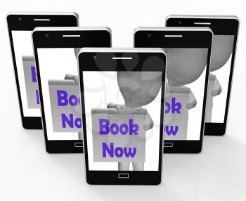 Book Now Phone Showing Make Appointment Or Reservation