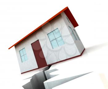 House On Crack Showing Housing Market Decline
