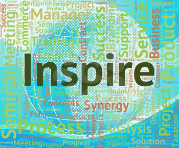 Inspire Word Showing Spur On And Energize