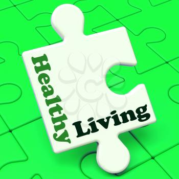 Healthy Living Showing Fitness And Nutrition Lifestyle