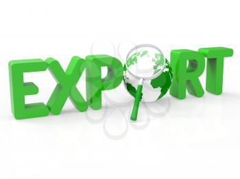 Export Magnifier Indicating Trading Exporting And Research