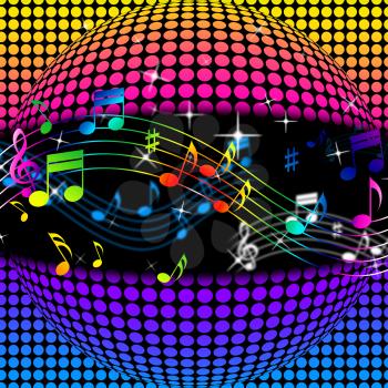 Music Disco Ball Background Showing Colorful Musical And Clubbing

