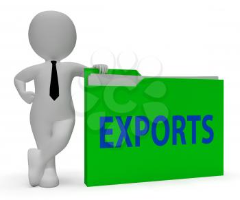 Exports Folder Meaning Sell Abroad 3d Rendering