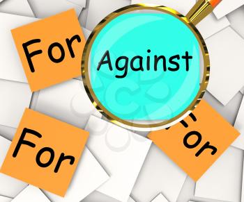 Against For Post-It Papers Meaning Disagree With Or Support