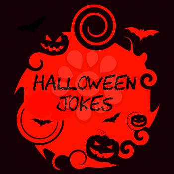 Halloween Jokes Representing Trick Or Treat And Witty Gags