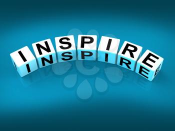 Inspire Blocks Showing Inspiration Motivation and Invigoration