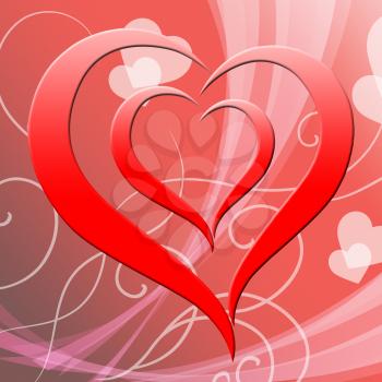 Heart Background Showing Valentines Day And Affection