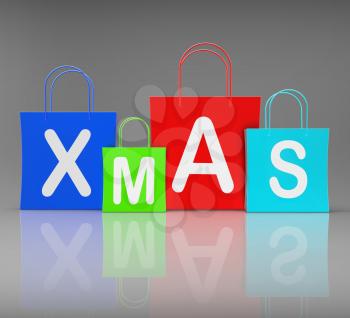 Xmas Shopping Bags Showing Retail and Buying