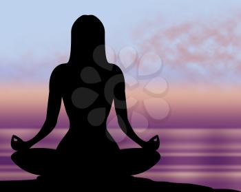 Yoga Pose Representing Feel Meditating And Healthy