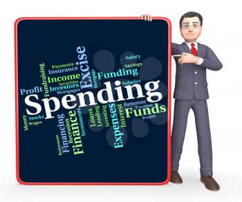 Spending Word Representing Shopping Text And Words 