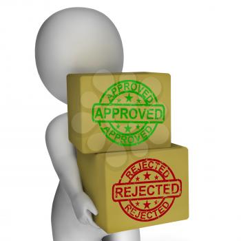 Approved Rejected  Boxes Meaning Product Tests Or Checking Quality