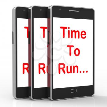 Time To Run Smartphone Meaning Short On Time And Rushing