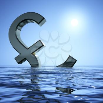 Pound Sinking In The Sea Showing Depression Recession And Economic Downturns