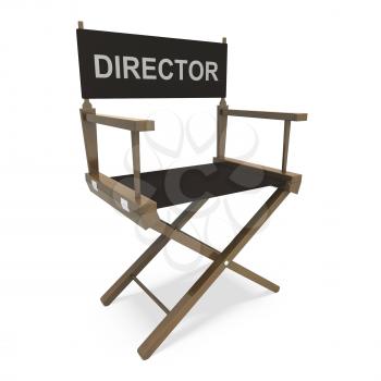 Director Chair Showing Film Producer Or Moviemaker