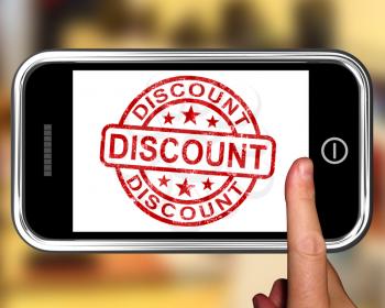 Discount On Smartphone Shows Promotional Products Or Sales
