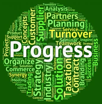Progress Word Showing Advancement Forward And Betterment