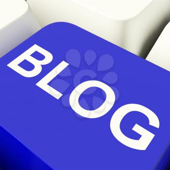 Blog Computer Key In Blue For Blogger Websites