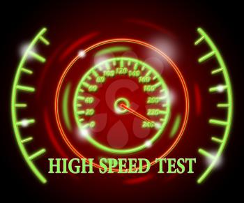 High Speed Test Indicating Web Site And Websites Quickness