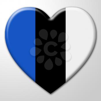 Heart Estonia Indicating Valentines Day And Europe