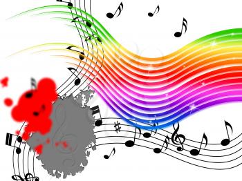 Rainbow Music Background Meaning Stripes And Playing Instruments
