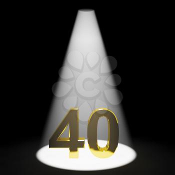 Gold 40th 3d Number Closeup Representing Anniversary Or Birthdays