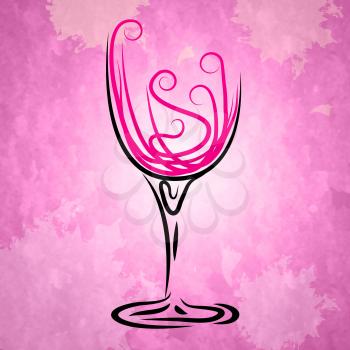 Wine Glass Showing Celebrate Parties And Vineyard