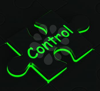 Control Glowing Puzzle Shows Remote Operating And System Controller