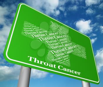 Throat Cancer Indicating Cancerous Growth And Signboard