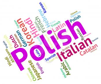 Polish Language Indicating Wordcloud Communication And Word