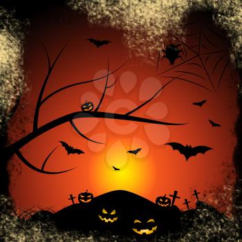 Halloween Bats Meaning Trick Or Treat And Tree Trunk