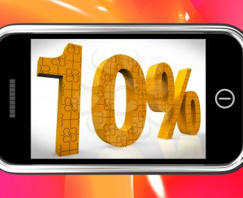 10% On Smartphone Showing Cheap Products And Price Deals
