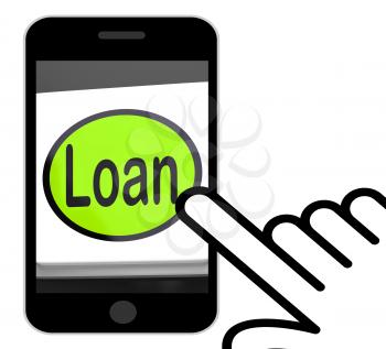 Loan Button Displaying Lending Or Providing Advance