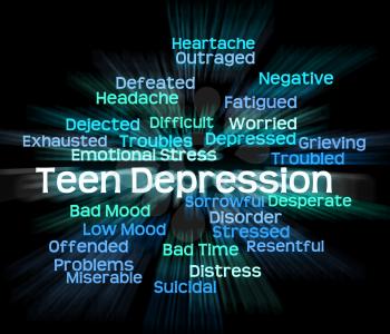 Teen Depression Showing Youngster Depressed And Minor