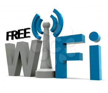Boxed Free Wi-fi Internet Symbol Showing Access Coverage Connection Hotspot