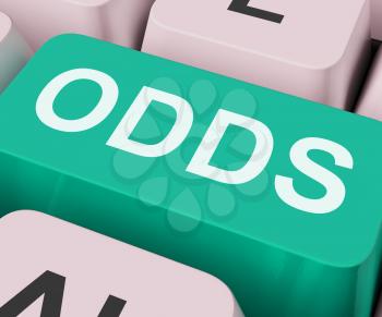 Odds Key Showing Online Chance Or Gambling