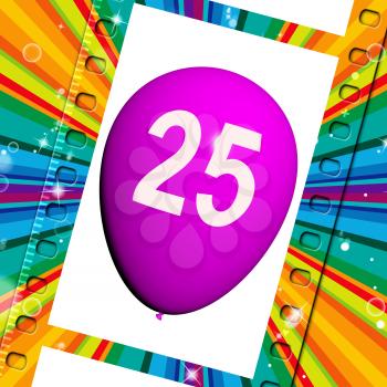 Balloon Showing Twenty-fifth Happy Birthday Celebration