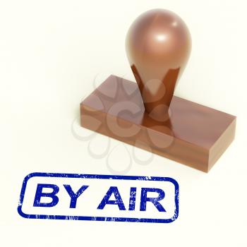 By Air Rubber Stamp Shows International Air Mail Deliveries