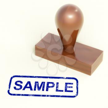 Sample Stamp Showing Examples Symbol Or Taste