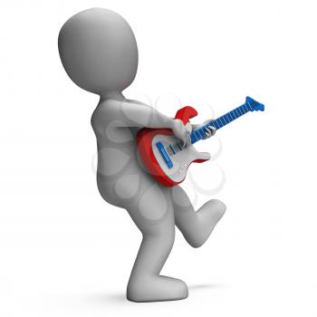 Guitarist Showing Rock Music Guitar Playing And Character