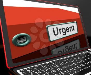 Urgent File On Laptop Shows Priority Documents And Important Files