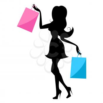 Woman Shopping Representing Commercial Activity And Merchandise