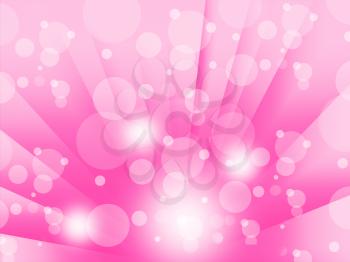 Pink Bubbles Background Meaning Shining Circles And Rays 
