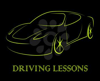 Driving Lessons Showing Passenger Car And Driver