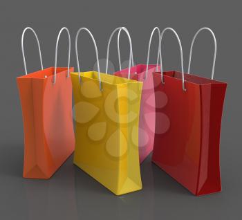 Shopping Bags Showing Retail Shop Or Buying