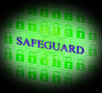 Locked Safeguard Representing Encryption Padlock And Private