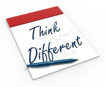 Think Different Notebook Showing Inspiration Creativity And Innovation