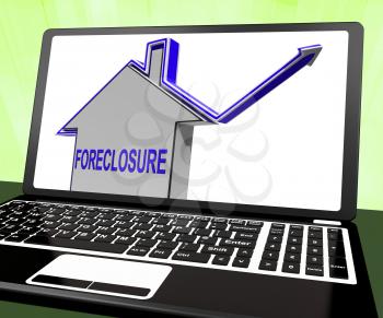 Foreclosure House Laptop Showing Lender Repossessing And Selling