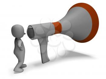 Loud Hailer Character Showing Announcing Explaining And Megaphone 